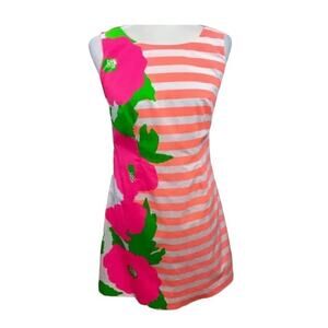 Lilly Pulitzer Delia Wildflower Shift Sleeveless Cotton Summer Sunrise Dress 00